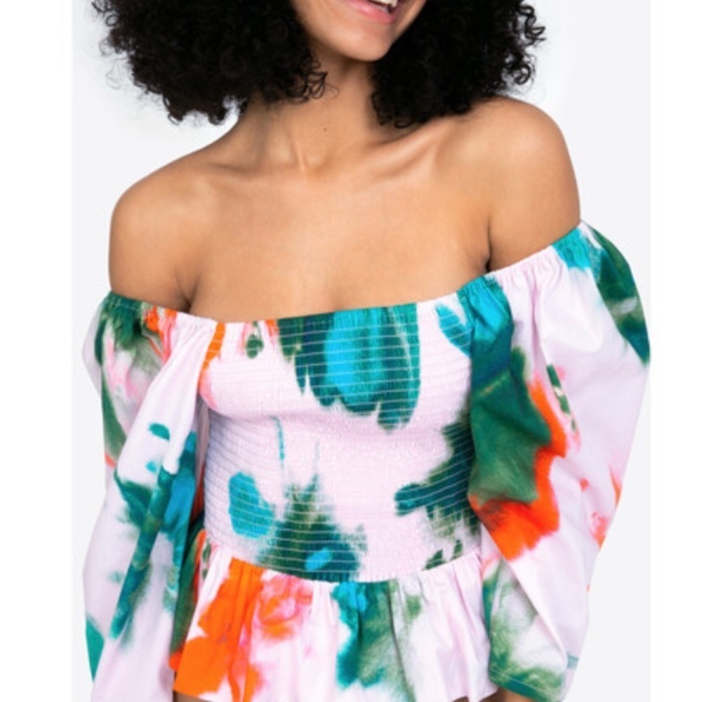 Tanya Taylor Serena top Tie Dye Hyacinth Multi size L